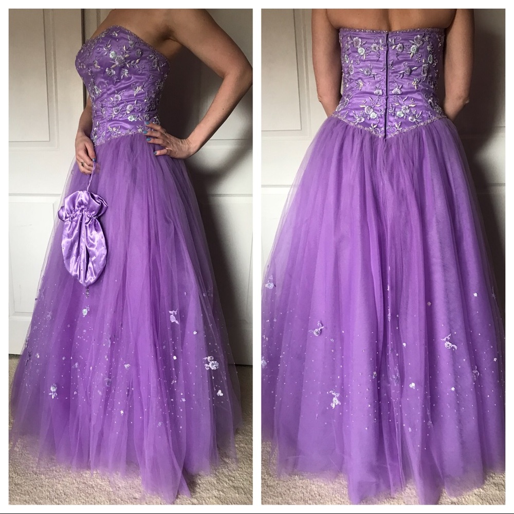 Mori Lee by Madeline Gardner purple prom dress.
